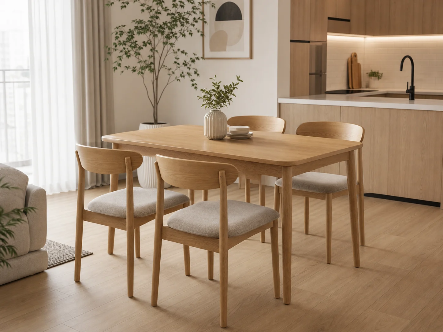 FAMILY 4-SEAT DINING SET by MULIFANG