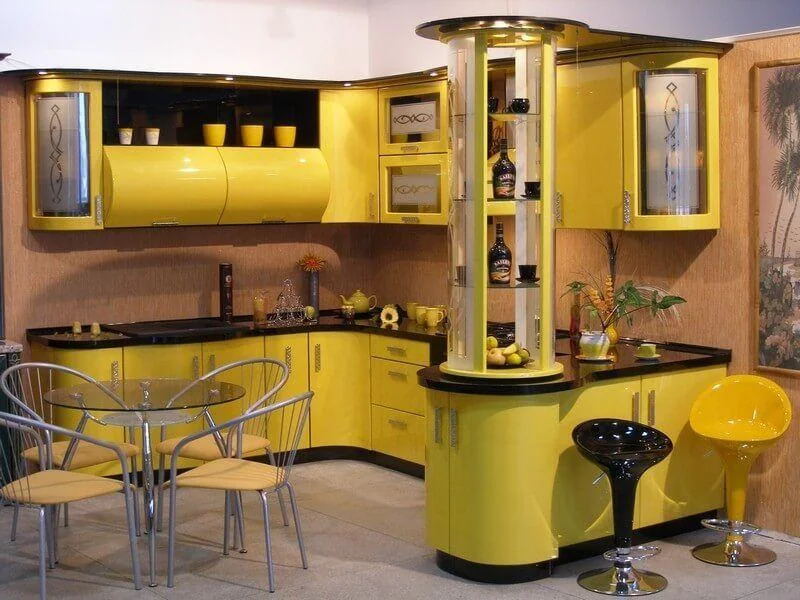 Contemporary Yellow Kitchen from the MULIFANG collection