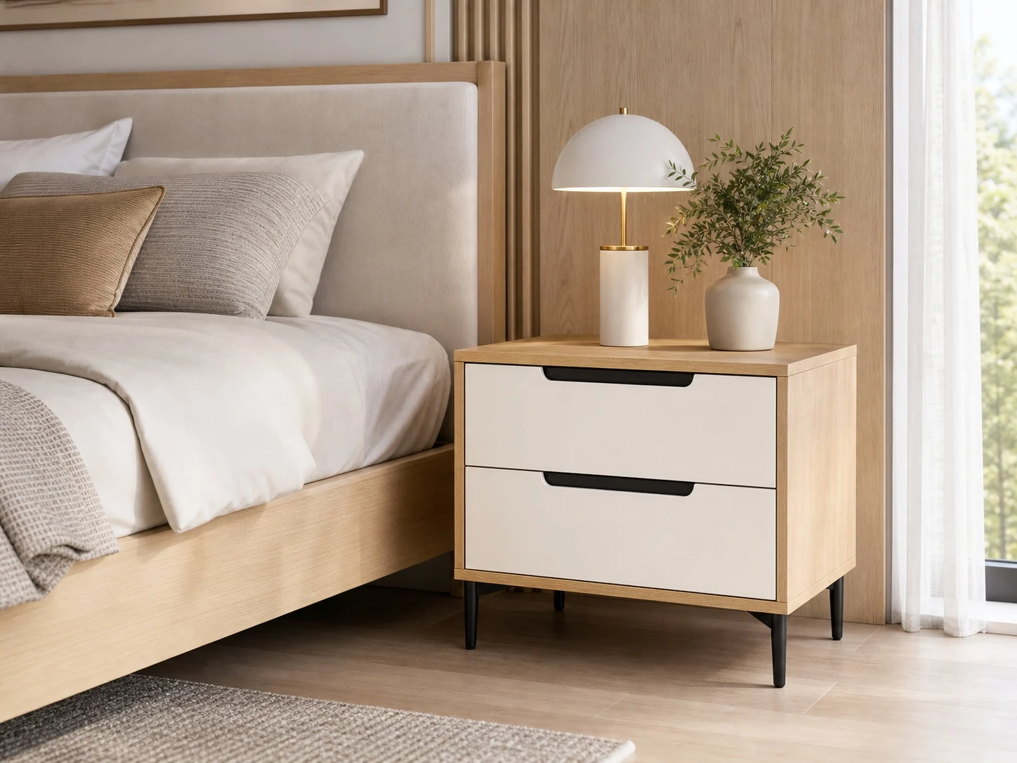 QUIET 2-DRAWER NIGHTSTAND Additional product view. 1
