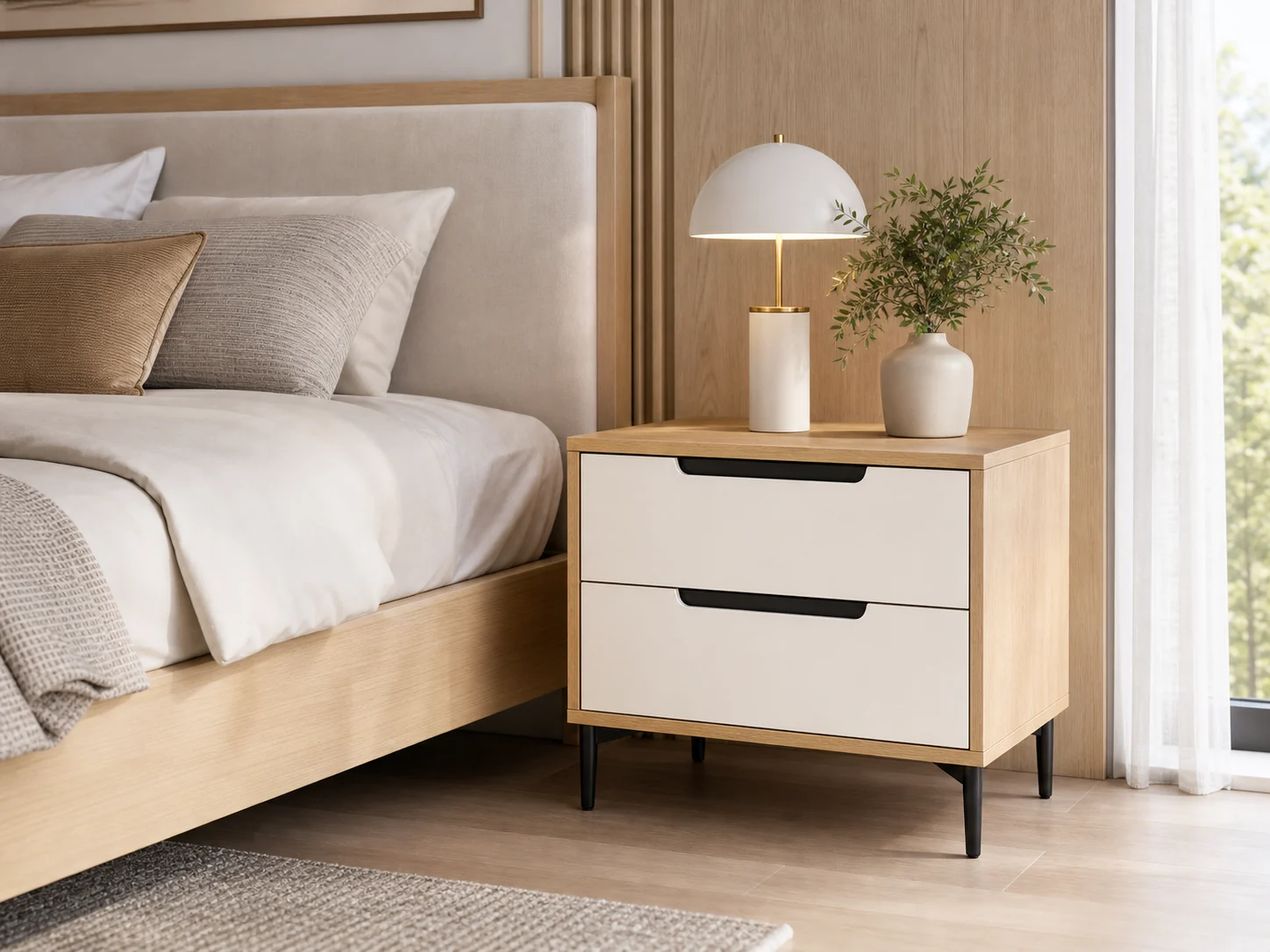 QUIET 2-DRAWER NIGHTSTAND